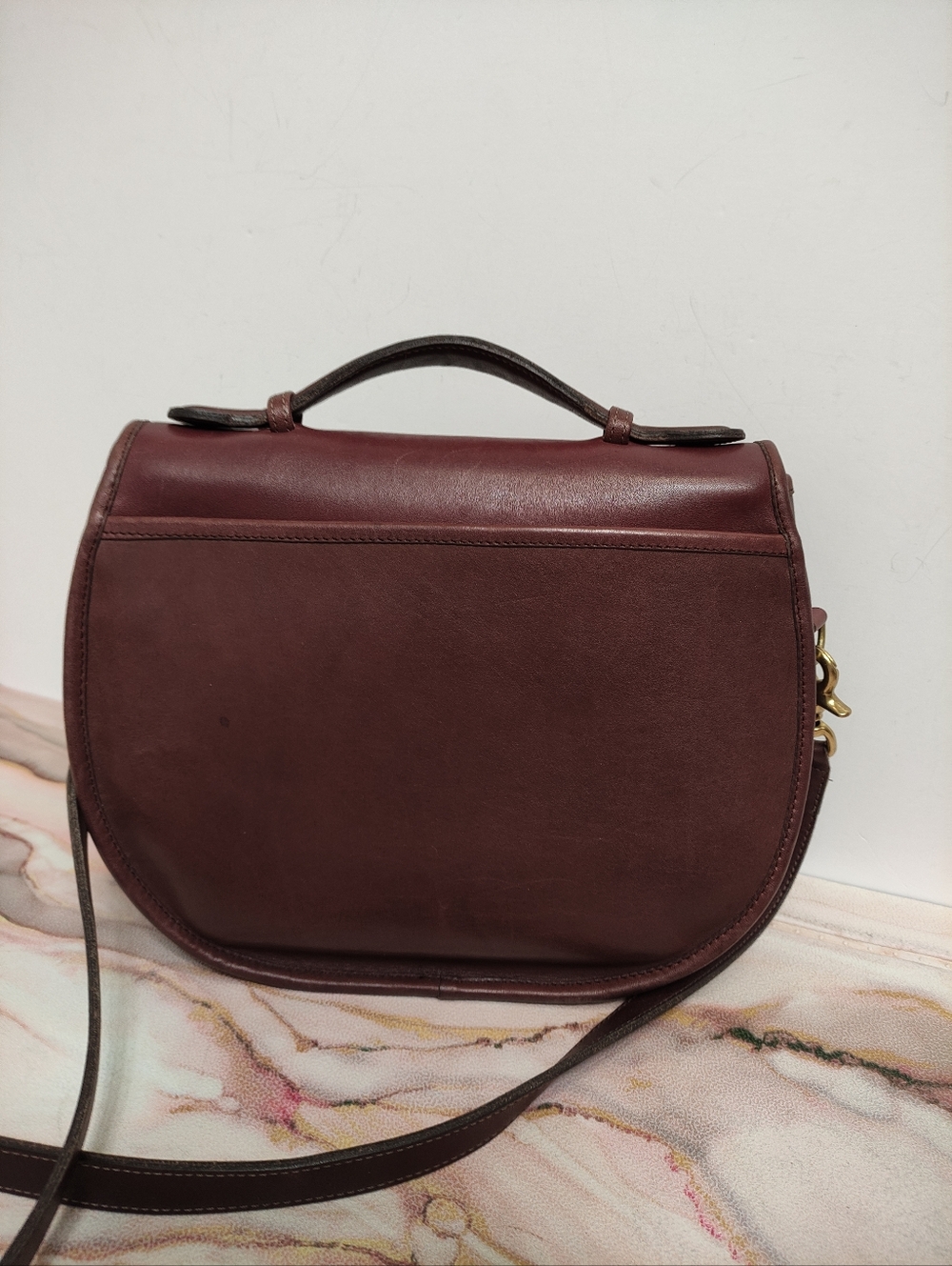 Vintage Coach 9865 Large Plaza Bag Burgundy READ - Picture 7 of 17